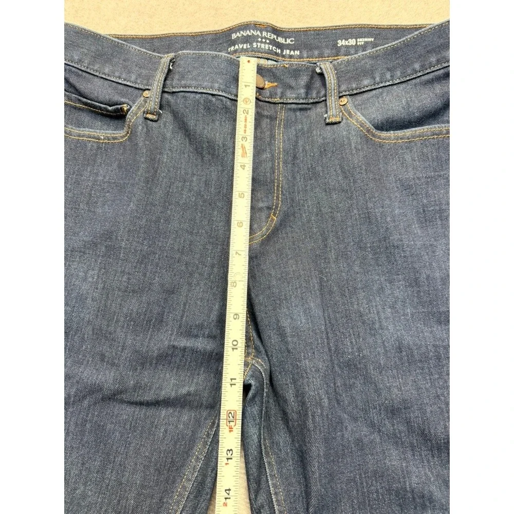 Banana Republic Mens Rapid Movement Slim Jeans Dark Wash Indigo 34x30 28 Inseam